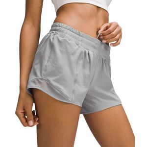 Lululemon Hotty Hot Low-Rise Lined Short 4" Rhino Grey